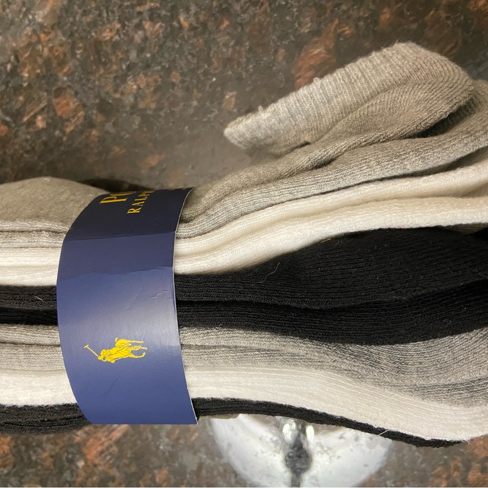 Polo by Ralph Lauren Black, White and Gray Casual Socks